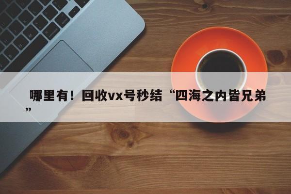  哪里有！回收vx号秒结“四海之内皆兄弟”